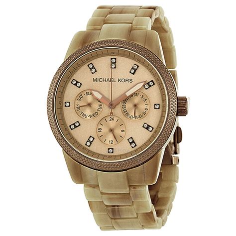 michael kors ritz horn chronograph watch mk5641|Women's Ritz Horn Acetate Gold Dial Watch .